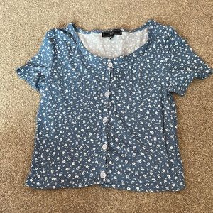 Button down top, blue floral size medium